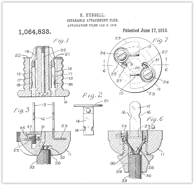 H. HUBBELL. SEPARABLE ATTACHMENT PLUG. APPLIGATION FILED JAN. 2, 1912