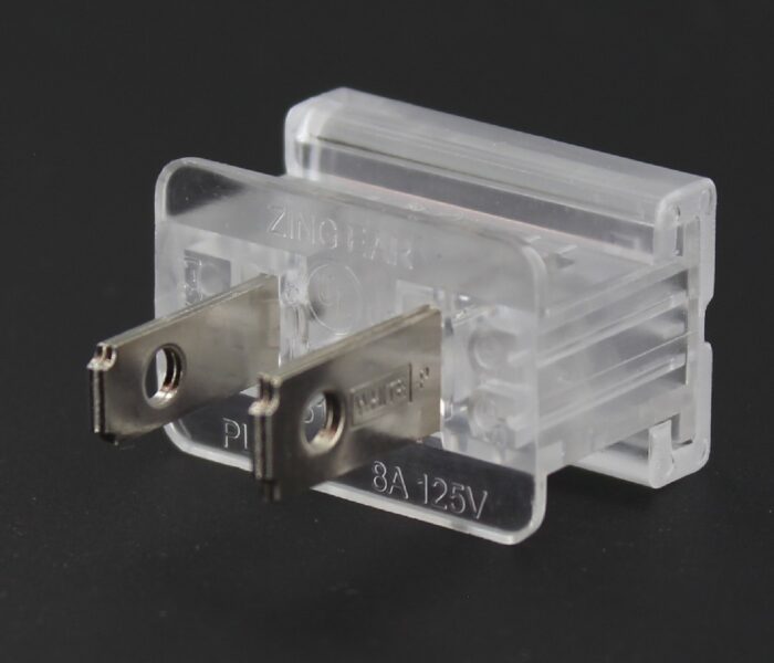 CLEAR SILVER SPT-1 POLARIZED GILBERT STYLE SLIDE TOGETHER PLUG FOR USE WITH 18/2 SPT-1 WIRE